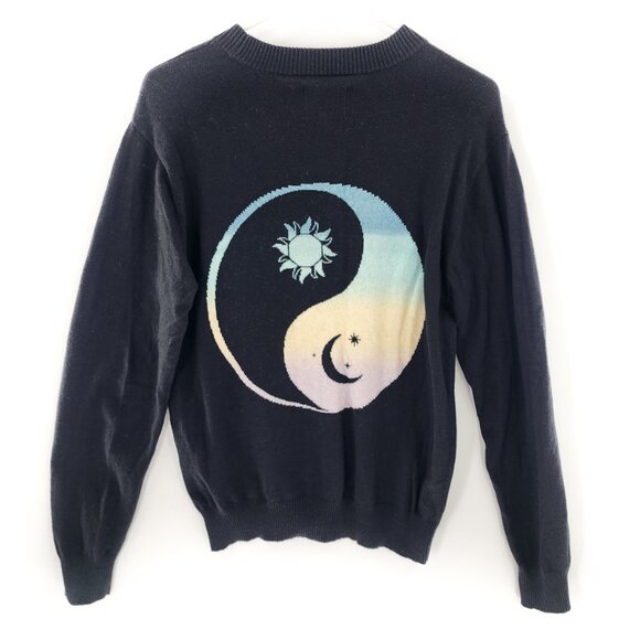 SPIRITUAL GANGSTER Yin Yang Unisex Parker Sweater Vintage Black Sweater - Picture 4 of 6